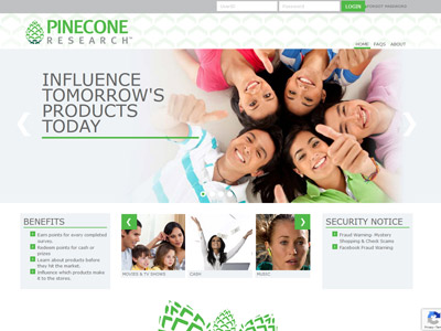 Pinecone Research website screenshot