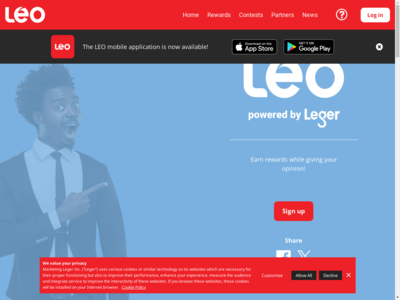 LEO website screenshot