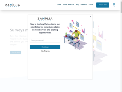 Zamplia Surveys website screenshot