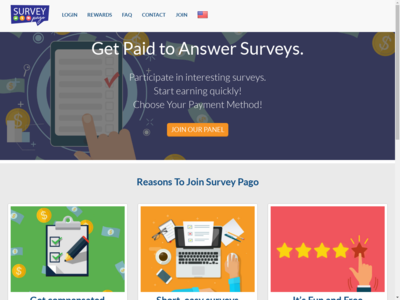 Survey Pago website screenshot