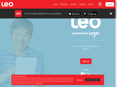 LEO website screenshot