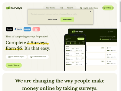 5 Surveys website screenshot