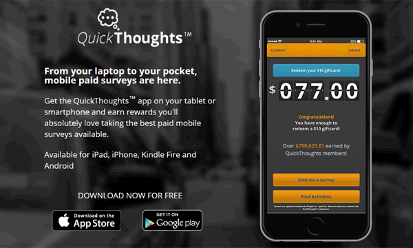 Quickthoughts app