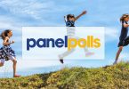 Panelpolls logo superimposed on children running on a hill