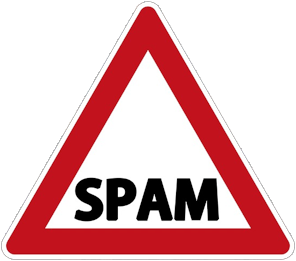 the word spam inside of a yield sign