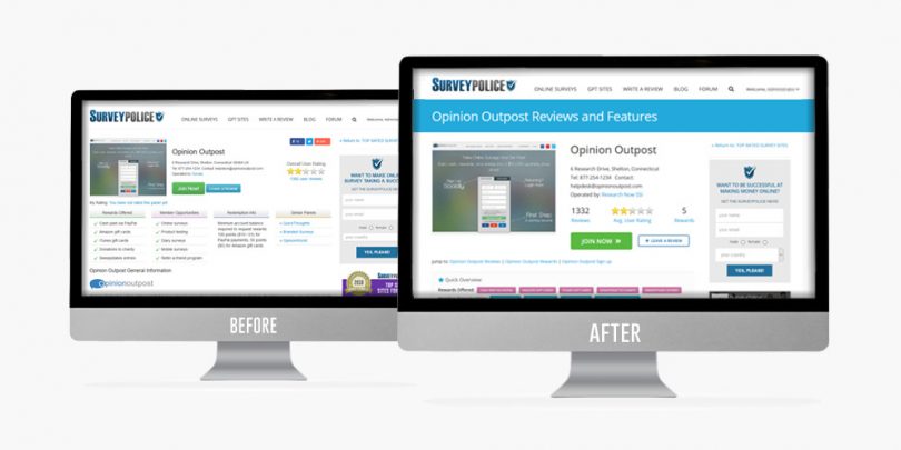 Before and After SurveyPolice Panel Listings