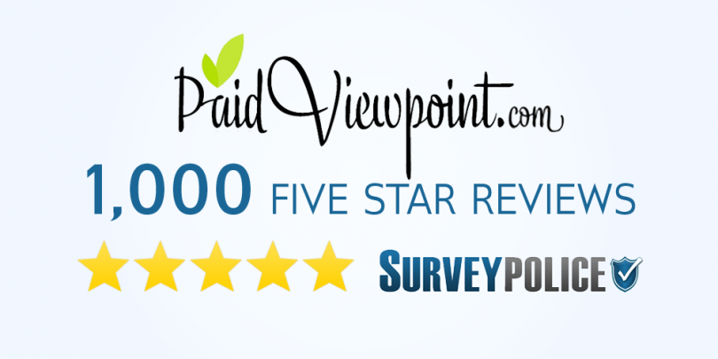 PaidviewPoint 1000 5 star reviews