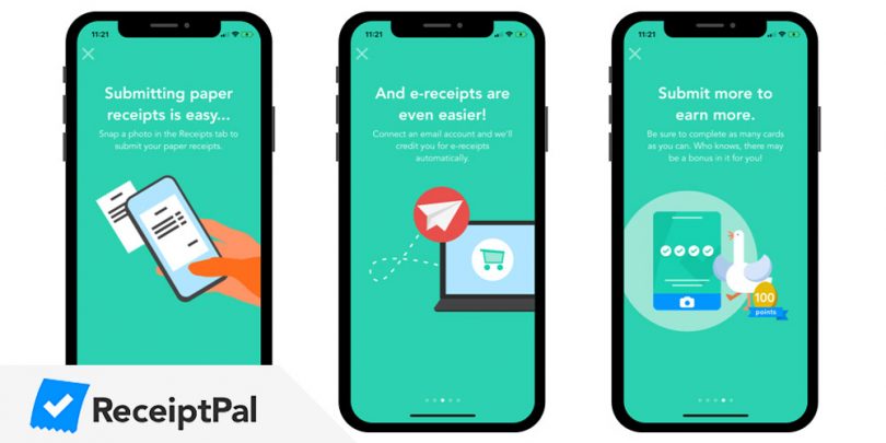 Receiptpal surveys app screens