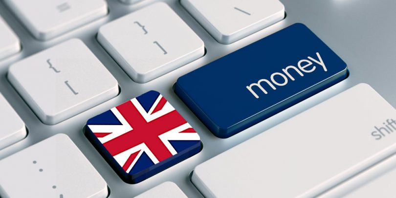 UK Money - Union jack on keyboard with 'money' key next to it