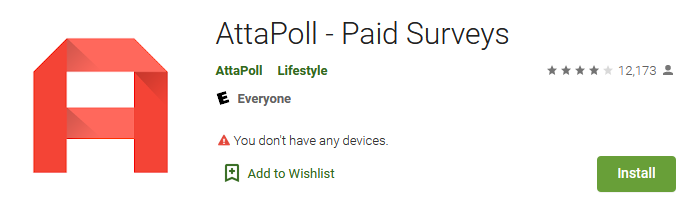 Attapoll app on Google Play store