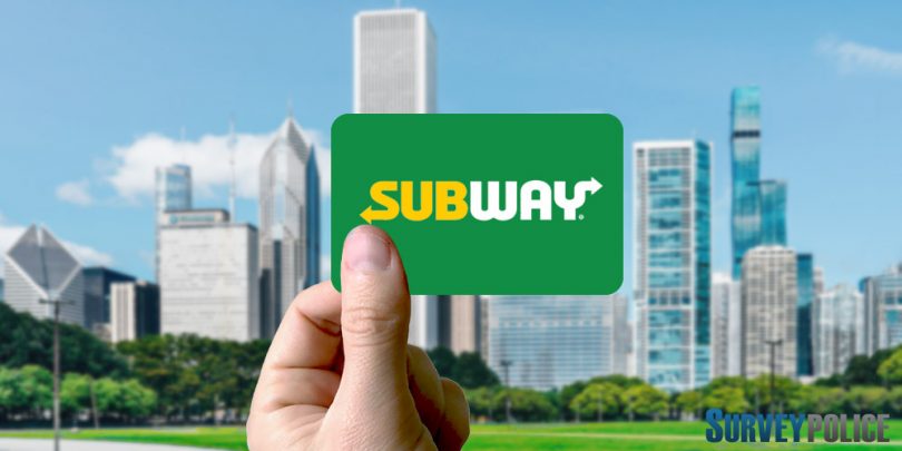 person holding subway gift card