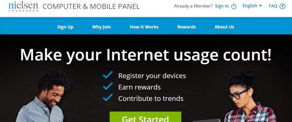 Nielsen Computer and Mobile Panel website