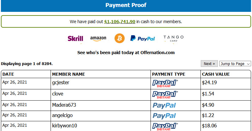 Offernation - Payment Proof