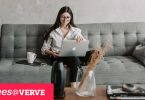 Voices@verve - woman sitting on couch taking surveys
