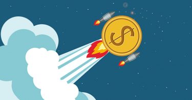 Money rocket representing fast paying websites