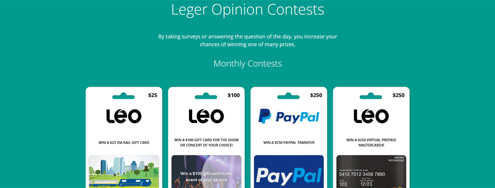 leo surveys contests