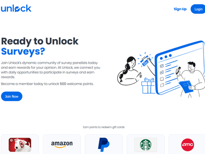 Unlock Surveys website screenshot