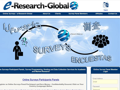 e-Research-Global website screenshot