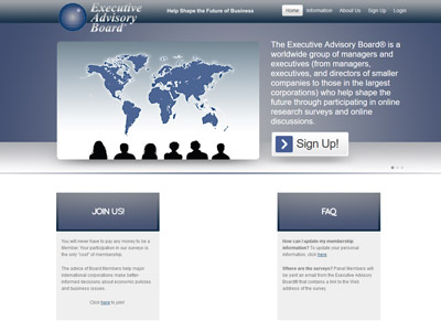Executive Advisory Board website screenshot