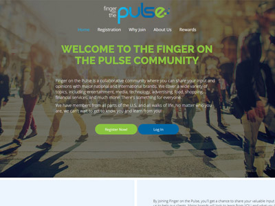 Finger on the Pulse Community website screenshot