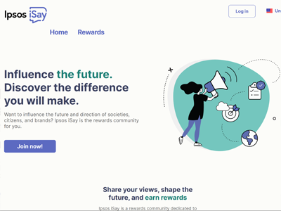 Ipsos iSay website screenshot