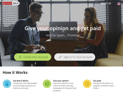 OpinionBar website screenshot