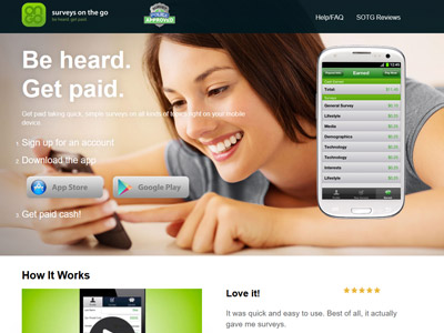 Surveys on the Go website screenshot