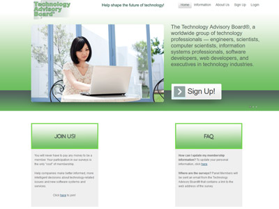 Technology Advisory Board website screenshot