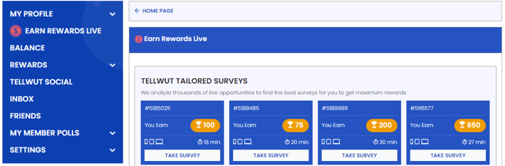 tellwut - earn rewards live