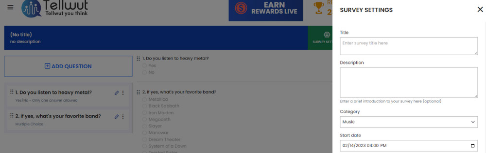 tellwut create your own surveys