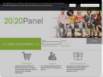 20/20 Panel website screenshot