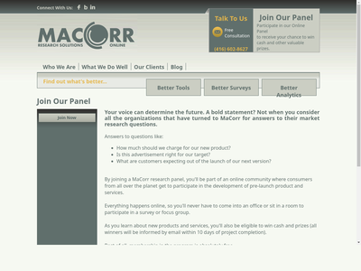 MaCorr Panel website screenshot