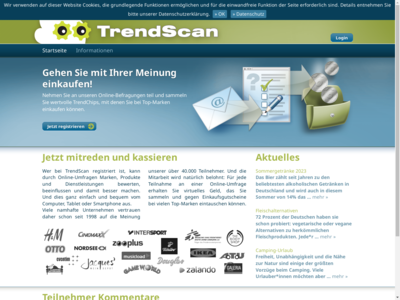 TrendScan website screenshot
