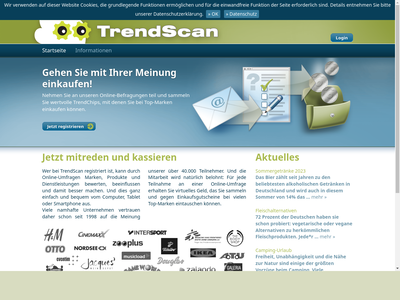 TrendScan website screenshot