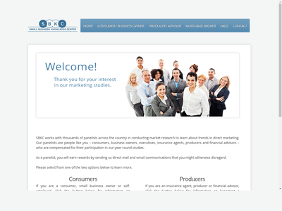 Small Business Knowledge Center website screenshot