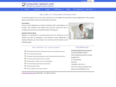 Consumer-Opinion website screenshot