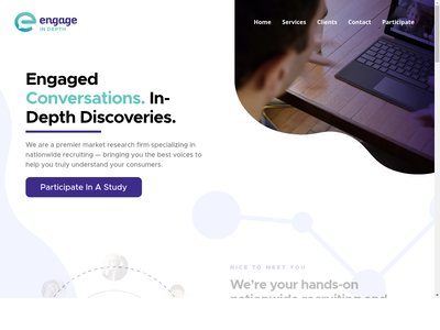 Engage In Depth website screenshot