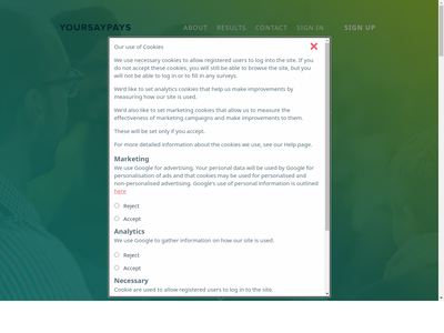 YourSayPays website screenshot