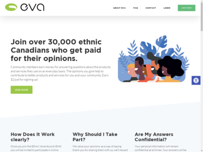 Ethnic Voice Accord website screenshot