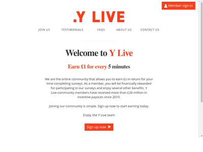 Y Live website screenshot