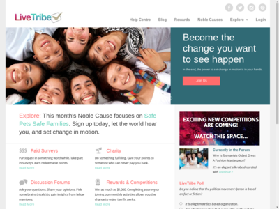 LiveTribe website screenshot