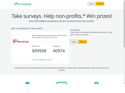 SurveyMonkey Contribute website screenshot