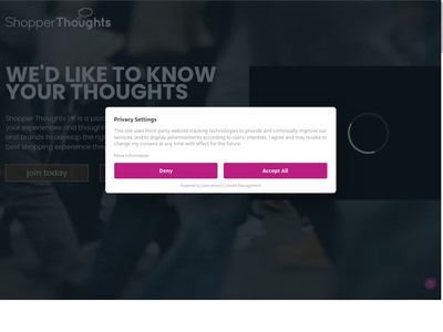 Shopper Thoughts website screenshot