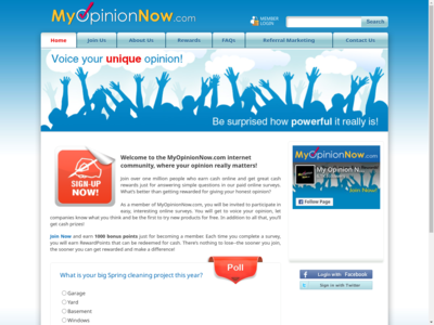 MyOpinionNow website screenshot