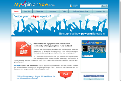 MyOpinionNow website screenshot