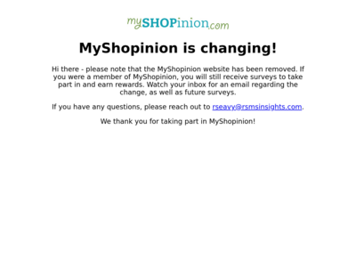 MySHOPinion website screenshot