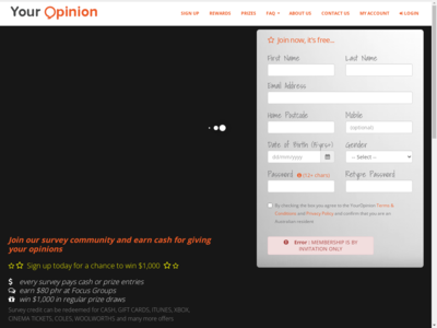 YourOpinion website screenshot