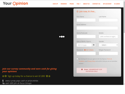 YourOpinion website screenshot