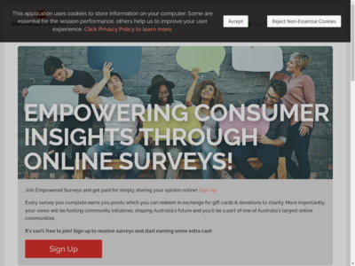 Empowered Surveys website screenshot