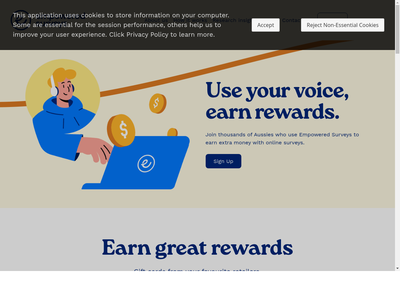 Empowered Surveys website screenshot